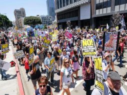 La marcha en Los Ángeles fue la más numerosa de las convocadas, con cerca de 10 mil participantes. AFP / R. Chiu