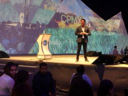 Durante su intervención, Aristóteles explica que en su administración han decidido apostar por el fomento de la innovación. EL INFORMADOR / S. Rodríguez