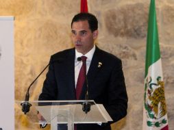 El presidente del Senado, Pablo Escudero, durante la reunión interparlamenaria México-España. EFE / S. Sas