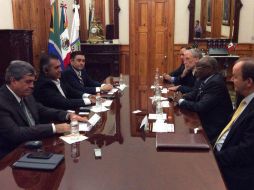 Sandile Nogxina, embajador de Sudáfrica, mantuvo el día de hoy una reunión con Jaime 'el Bronco' Rodríguez, Gobernador de Nuevo León. TWITTER / @JaimeRdzNL