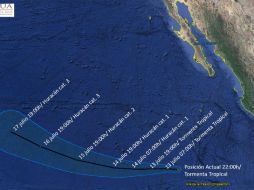 El fenómeno natural registra vientos sostenidos de 75 kilómetros por hora y rachas de 95 kilómetros por hora. TWITTER / @conagua_clima