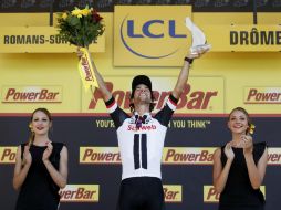 Matthews ganó su segunda etapa en la carrera de este año, tres días después de su triunfo en Rodez. EFE / G. Horcajuelo