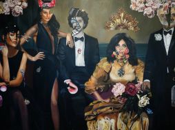 En la imagen, parte del set de 'La Casa de las Flores'. Obra de la artista Roberta Lobeira. TWITTER / @ManoloCaroS