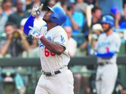 Con un cuadrangular de Yasiel Puig en la séptima entrada, los Dodgers de Los Ángeles empataron la pizarra en casa de los Mets. AFP / M. Stobe