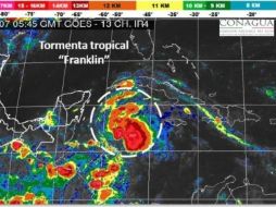 El fenómeno natural registra vientos sostenidos de 65 kilómetros por hora y rachas de 85 kilómetros por hora. TWITTER / @conagua_clima