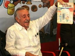 Con su característico humor ilustró y explicó diversos temas de interés social de la mano de Juan Calzónzin. NTX / J. González