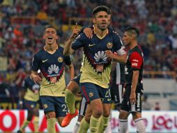 Oribe Peralta anota de penalti el gol que le da la victoria a las Águilas. MEXSPORT / E. Quintana