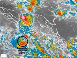 Este sábado por la madrugada, ''Jova'' tenía vientos sostenidos máximos de 60 kilómetros por hora. TWITTER / @conagua_clima