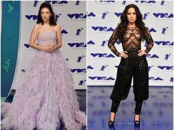 Lorde y Demi Lovato fueron de las primeras celebridades en desfilar por la alfombra azul de los MTV VMAs.. AFP /