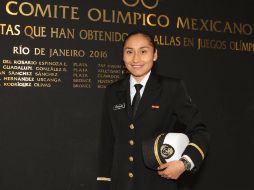 Lupita González en la ceremonia de conmemoración de los 30 años de la fundación de Medallistas Olímpicos de México. NTX / I. Hernández