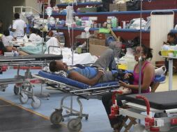 El hospital general del ISSSTE  tiene daños estructurales en el área de urgencias y farmacia. AP / L. Cruz