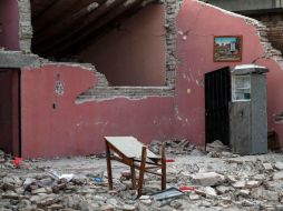 Vista de los daños que sufrió una vivienda en Ixtaltepec, Oaxaca, tras el sismo. SUN / C. Rogel