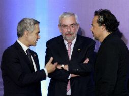 Miguel Ángela Mancera estuvo presente en la exposición ‘Carne y Arena’ del director mexicano Alejandro González Iñárritu. NTX / J. Pazos