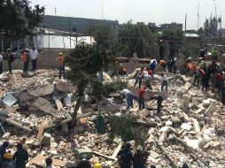 Luego del sismo registrado esta tarde, se reportan diversos derrumbes en la zona Centro de la Ciudad de México. SUN / A. Martínez