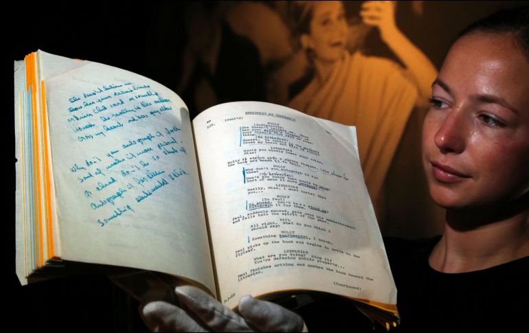 El guion tiene anotaciones de la actriz. AP/A. Grant