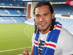 Peña pudo haber sido expulsado al anotar un gol con el brazo, pero el árbitro no lo apreció así. TWITTER/ @rANGERSfc