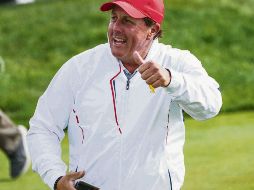 Figura. Phil Mickelson destacó por los Estados Unidos ayer en la penúltima jornada de la Copa Presidentes. EFE/P. Binks