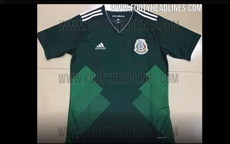 Imagen de la playera que portarán los jugadores de la Selección Mexicana en la próxima justa mundialista del 2018. ESPECIAL