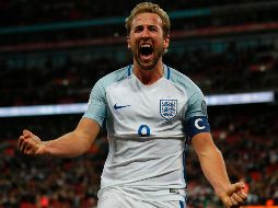 Kane, jugador del Tottenham, celebra el tanto que pone a Inglaterra en Rusia 2018. AFP/ A.Dennis