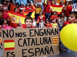 El domingo una protesta multitudinaria en Barcelona mostró la fortaleza de los que se oponen a la independencia. EFE / U. Ruiz