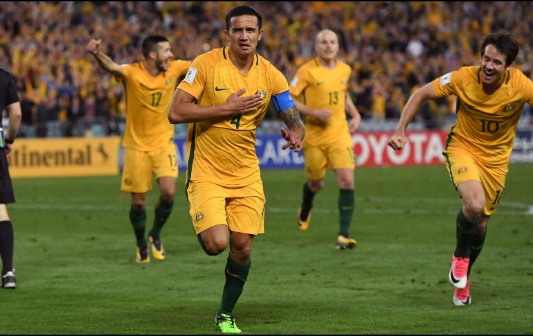 Tim Cahill hizo un doblete para darle a su equipo la posibilidad de asistir a Rusia 2018. AFP/W. West