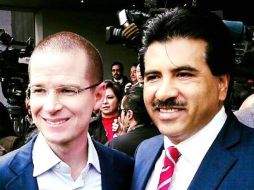 José Ramón Enriquez (Der.), alcalde de Durango, al lado de Ricardo Anaya, presidente del PAN. FACEBOOK/DrRamonEnriquez