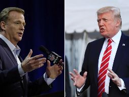 El presidente de Estados Unidos Donald Trump ha intervenido pidiendo que Goodell (I) intervenga. AP/ARCHIVO