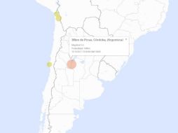 El Instituto Nacional de Prevención Sísmica informó que el temblor no ocasionó ni víctimas ni ningún daño material. ESPECIAL / www.meteosolana.net