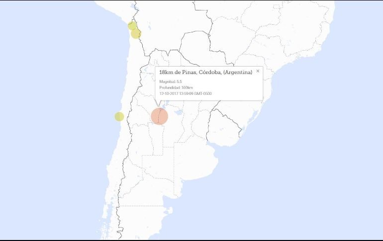 El Instituto Nacional de Prevención Sísmica informó que el temblor no ocasionó ni víctimas ni ningún daño material. ESPECIAL / www.meteosolana.net