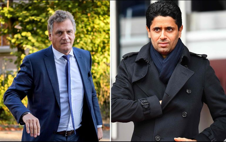 Al-Khelaifi (D) habría puesto el inmueble a disposición de Valcke (I) desde 2007 hasta 2016. AFP/ARCHIVO