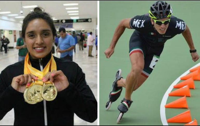Arantxa Chávez se colgó tres medallas de oro en la pasada Universiada Mundial de Taipei; Jorge Luis Martínez obtuvo la plata en el Campeonato Mundial de Patinaje Nanjing. TWITTER / @codejalisco