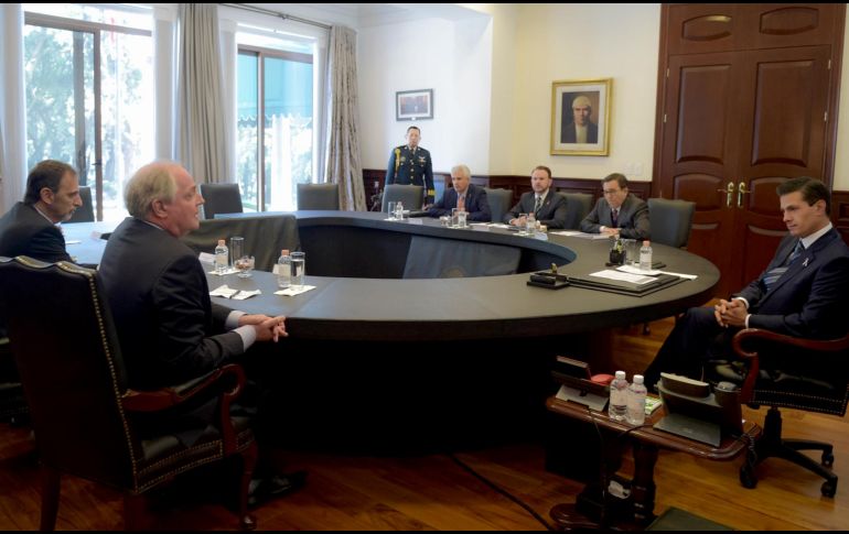 Paul Polman, director Ejecutivo de Unilever, se reunió con el presidente Peña Nieto en la residencia de Los Pinos. NOTIMEX/Presidencia