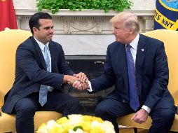 Donald Trump se reunió este jueves con el gobernador Ricardo Roselló. EFE/ K. Dietsch