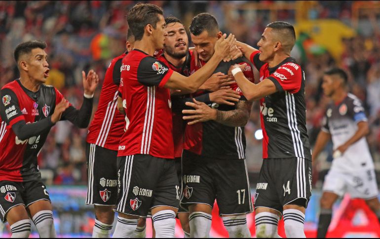 Jugadores del Atlas celebran su triunfo ante Xolos. Mexsport/E. Quintana