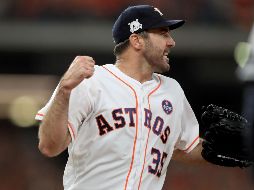Justin Verlander no le ha permitido carreras a los Yankes en 16 entradas lanzadas en la Serie de Campeonato de la Liga Americana. AFP/R. Martínez