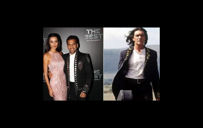 Las comparaciones de Dani Alves (foto de la i) con el personaje de Antonio Banderas no se hicieron esperar. TWITTER