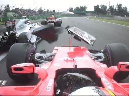 El contacto entre Hamiton, Vettel y Verstappen, se encuentra bajo investigación. TWITTER/@F1