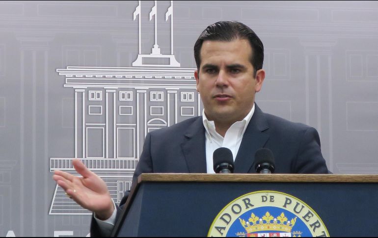 Ricardo Roselló, durante la rueda de prensa donde anunció la cancelación del contrato con Whitefish, empresa que ha sido fuertemente criticada. EFE / J. Muñiz