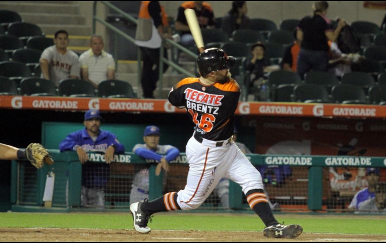 Bryce Brentz conectó su sexto jonrón en la temporada. FACEBOOK/ClubNaranjeros