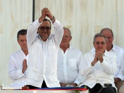 '''Timochenko' estará acompañado de Imelda Daza como vicepresidenta'', dijo en una rueda de prensa en Bogotá el número dos del partido de las FARC. AP / ARCHIVO