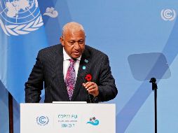 Frank Bainimarama, primer ministro de Fiyi. Por primera vez la COP es presidida por el representante de un país seriamente amenazado por el calentamiento global.EFE/R. Wittek