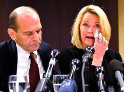 Heather Unruh ofreció una conferencia de prensa para hablar del ataque de Spacey. AFP / J. Prezioso