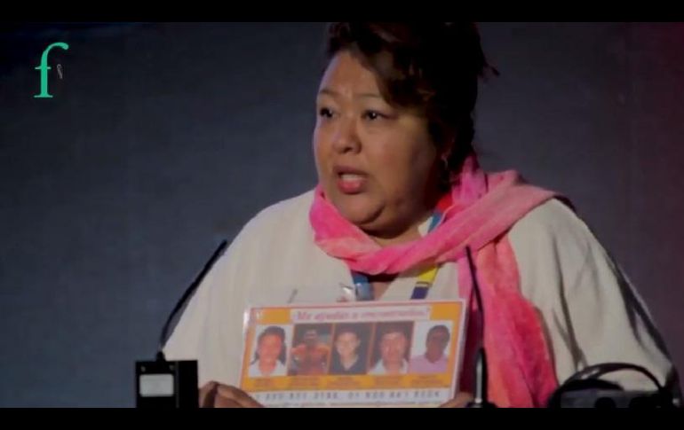 El premio destacó los esfuerzos de Pérez por la lucha de los derechos de los familiares de desaparecidos. YOUTUBE / Front Line Defenders