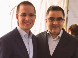 Ricardo Anaya, presidente nacional del PAN, y Miguel Ángel Martínez, que preside en Comité Directivo Estatal de Jalisco. FACEBOOK/PANJalisco