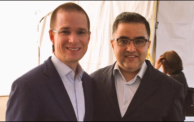 Ricardo Anaya, presidente nacional del PAN, y Miguel Ángel Martínez, que preside en Comité Directivo Estatal de Jalisco. FACEBOOK/PANJalisco