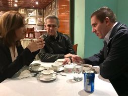 Zavala, Mancera y Moreno Valle durante su reunión. TWITTER/ @Ruben_Cortes