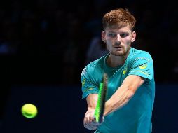 Goffin, sorprendente finalista, ganador ya en la primera jornada del número uno del mundo, el español Rafael Nadal, se impuso en una hora y 45 minutos. EFE / N. Hall
