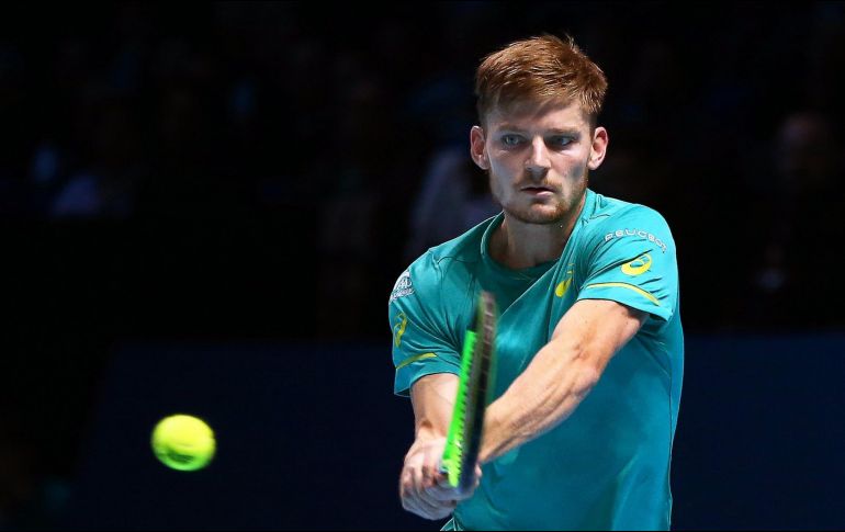 Goffin, sorprendente finalista, ganador ya en la primera jornada del número uno del mundo, el español Rafael Nadal, se impuso en una hora y 45 minutos. EFE / N. Hall