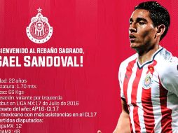 Sandoval se convierte así en el primer refuerzo del equipo, de cara al torneo Clausura 2018. TWITTER / @Chivas