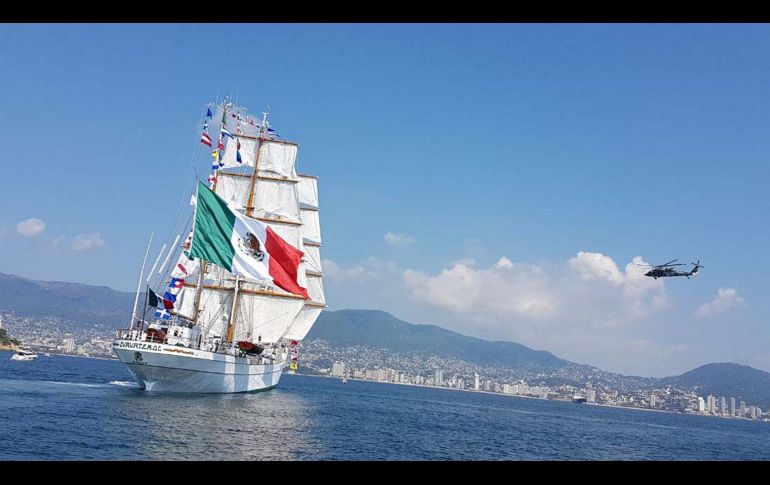 El Buque Escuela Cuauhtémoc concluyó el crucero de instrucción Centenario de la Constitución alrededor del mundo. NOTIMEX / A. Covarrubias